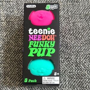 Teenie Needoh Funky Pup 3-Pack - Pink Teal Purple